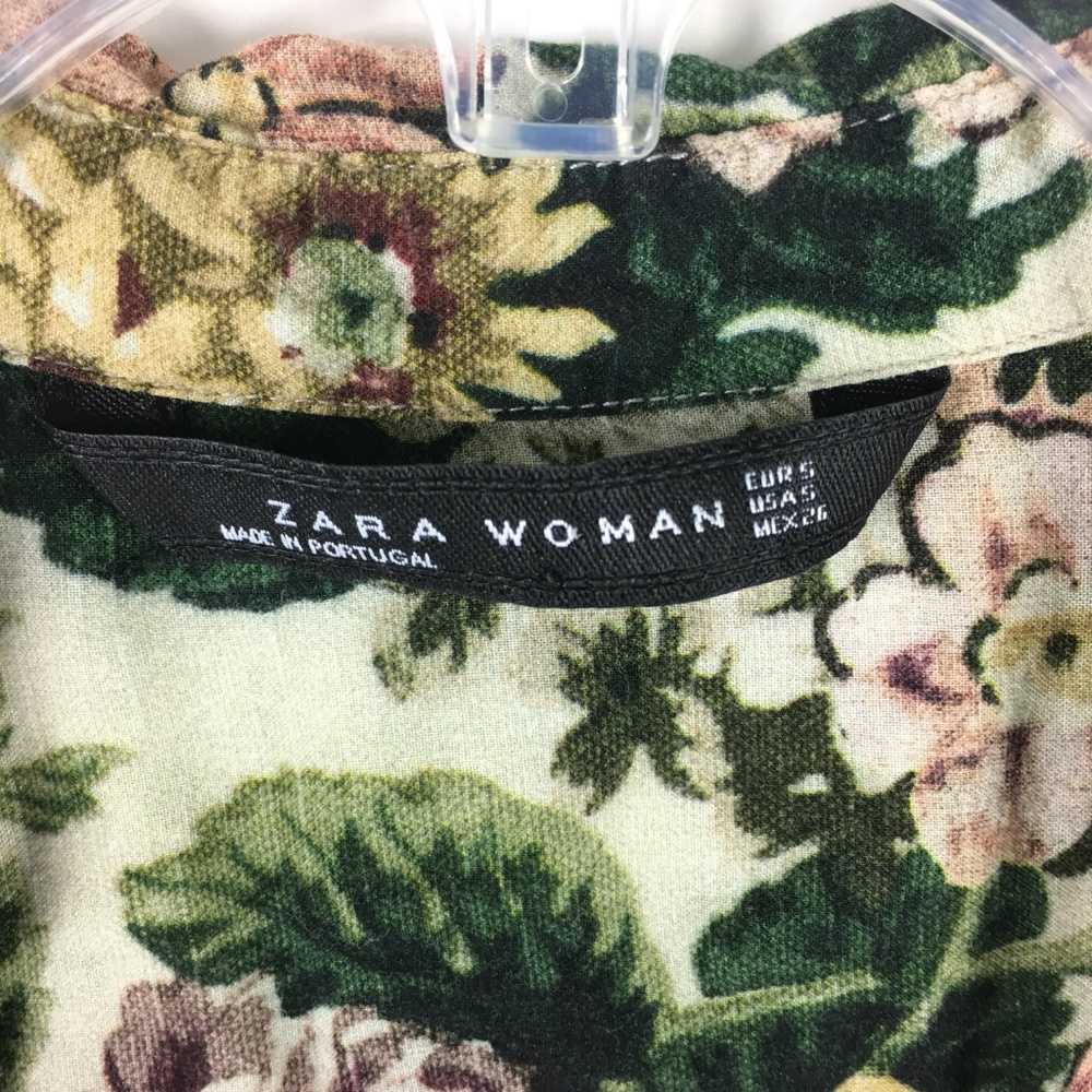 4/25 Zara Womens Floral Print Blouse Shirt Loose - Picture 4 of 8